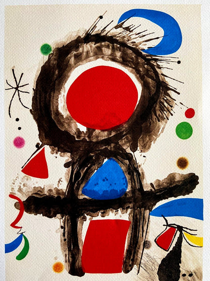 Joan Mir 'Pico De La Mirandola' Lithograph Signed Op Numbered In Pencil