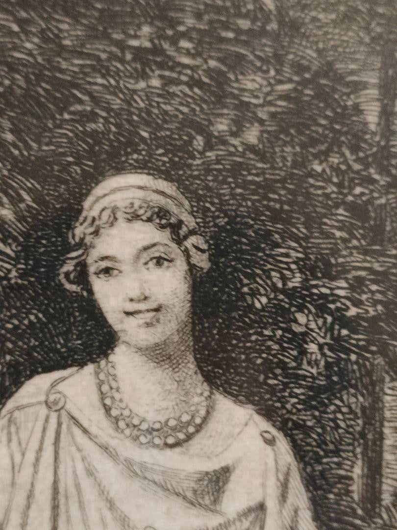 1887 Etching The Worship Of Pan In Pompeii By J.S. King After Scifoni Antique