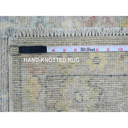 2'X3'2" Brown Afghan Angora Oushak Leaf Design Hand Knotted Wool Mat Rug