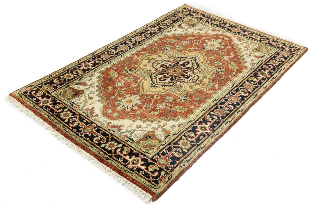 4X6 Ft Geometric Tribal Serapi Rug Wool Oriental