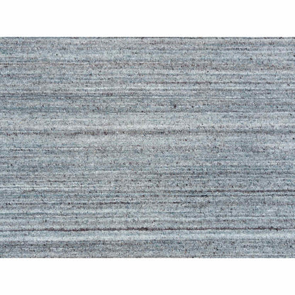 12'X12' Gray Wool Hand Loomed Modern Striae Design Square Oriental Rug