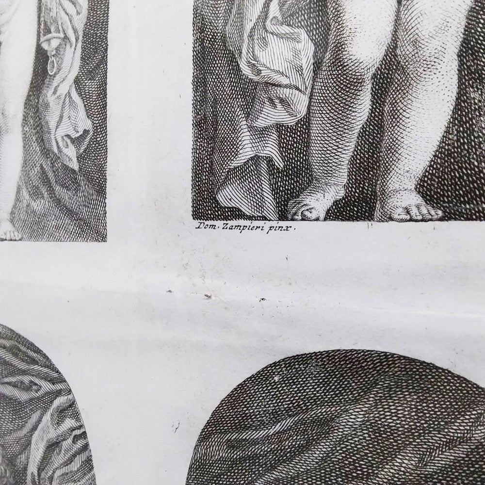 Print Francesco Bartolozzi after Domenichino 1762 Engraving -Four Angels Antique