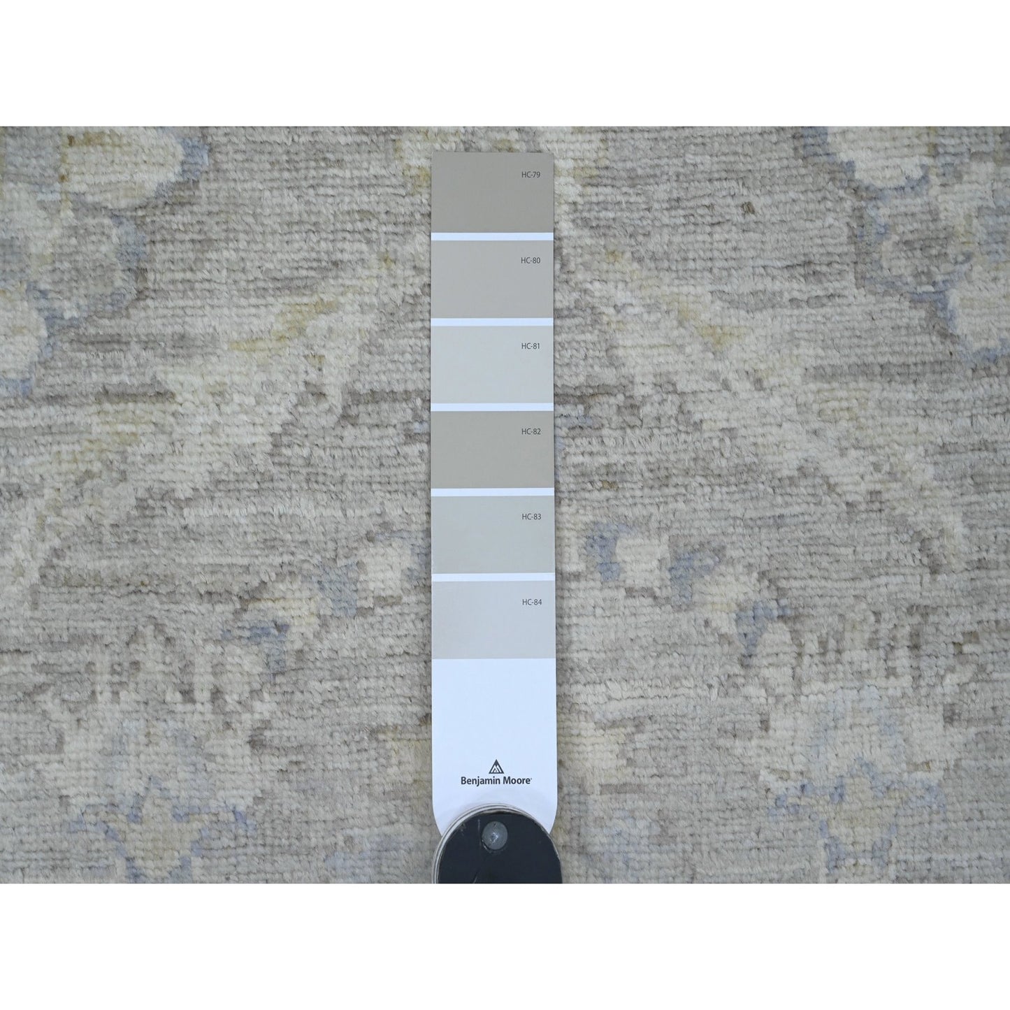 2'8"X16'1" Gray Washed Peshawar Leaf Design Hand Knotted Wool Runner Rug