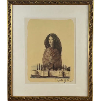 Omer Berber Lady From Dubrovnik 1994 Original Lithograph Signed Coa Framed