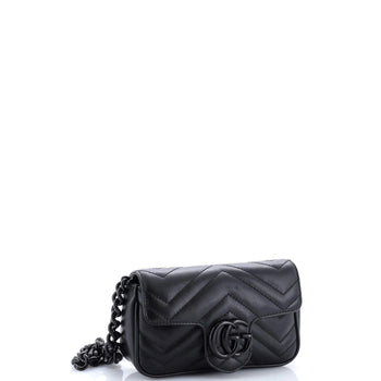 Gucci Gg Marmont Flap Belt Bag Matelasse Leather