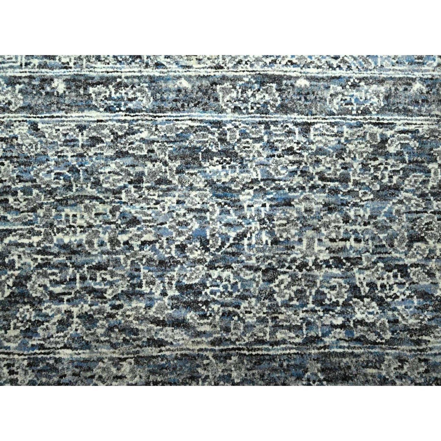 8'X10'2" Gray 14Th Century Influence Mamluk Design Hand Knotted Wool Rug