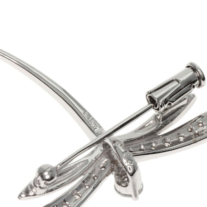 0.3Ct Diamond Dragonfly Motif Brooch K18 White