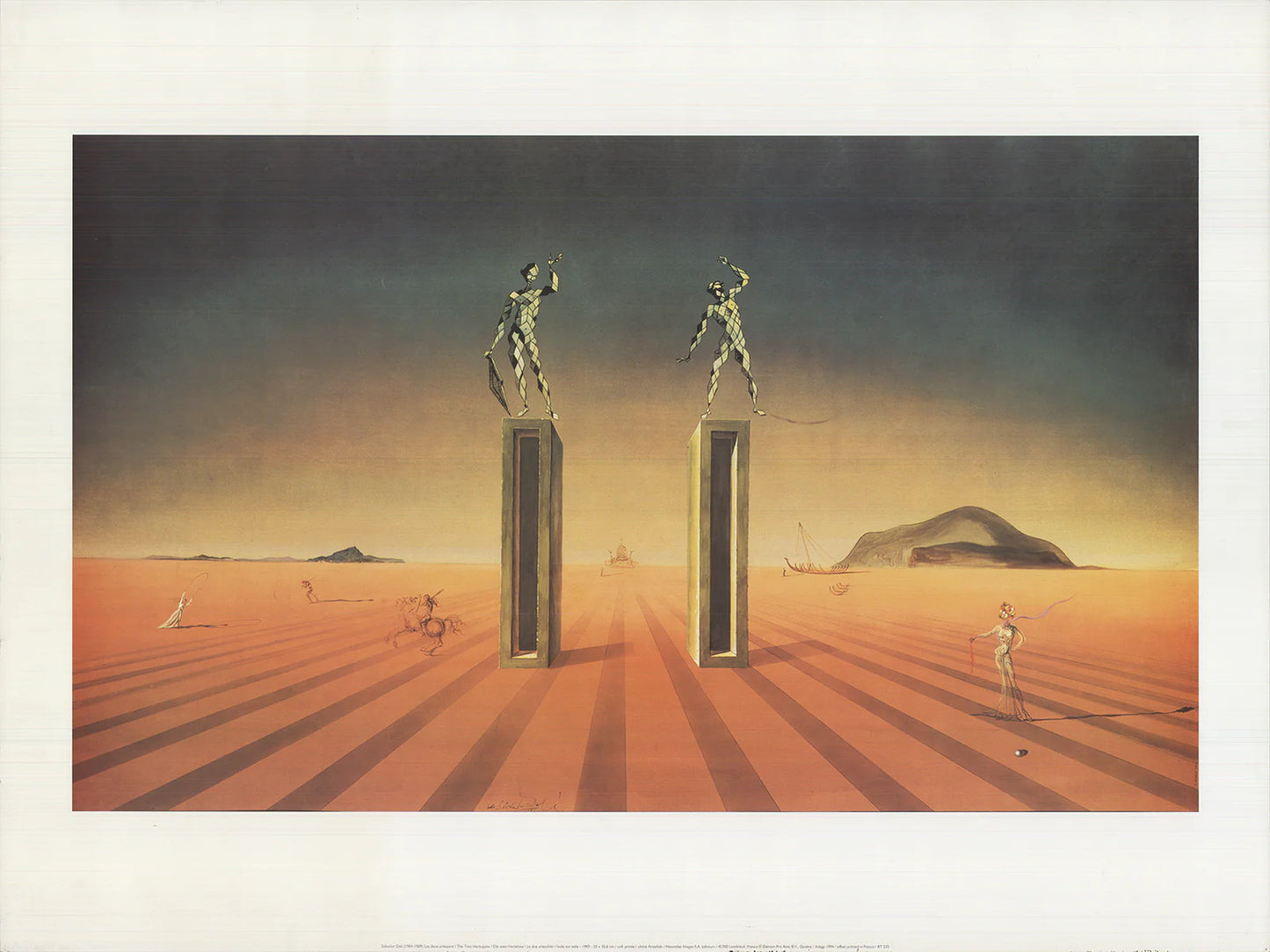 Salvador Dali The Two Harlequins " Offset Lithograph Surrealis
