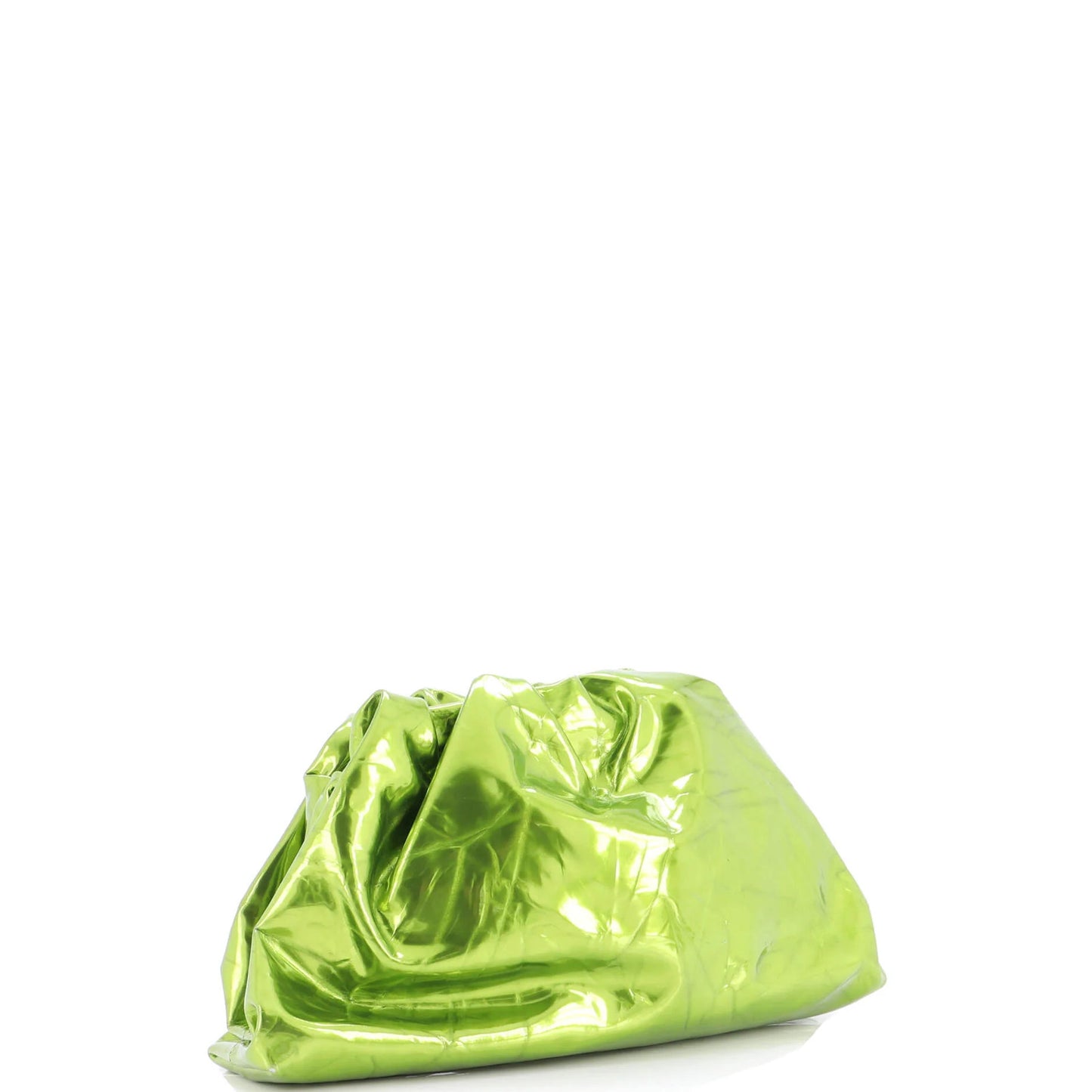 Bottega Veneta The Pouch Crinkled Metallic Patent Teen