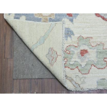 8'2"X10' Ivory Hand Knotted Afghan Angora Oushak Pure Wool Rug