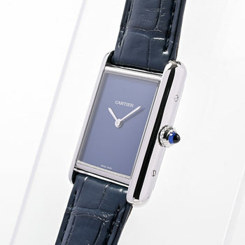 Cartier Tank Mast Lm Wsta0055 Blue Case Size 25.5Mm Men'S Used Watch #71021