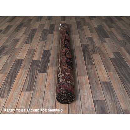 4'10"X8'1" Bisque Brown Vintage Zoroastrian Sheeraz Hand Knotted Wool Rug