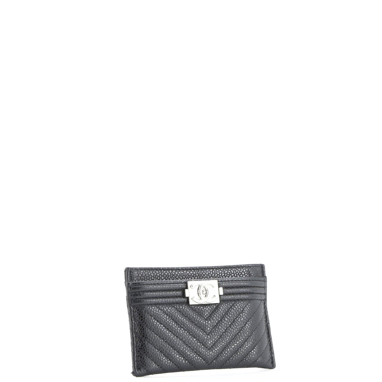 Chanel Boy Card Holder Quilted Caviar