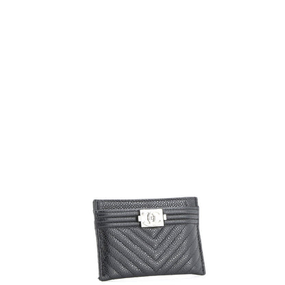 Chanel Boy Card Holder Quilted Caviar