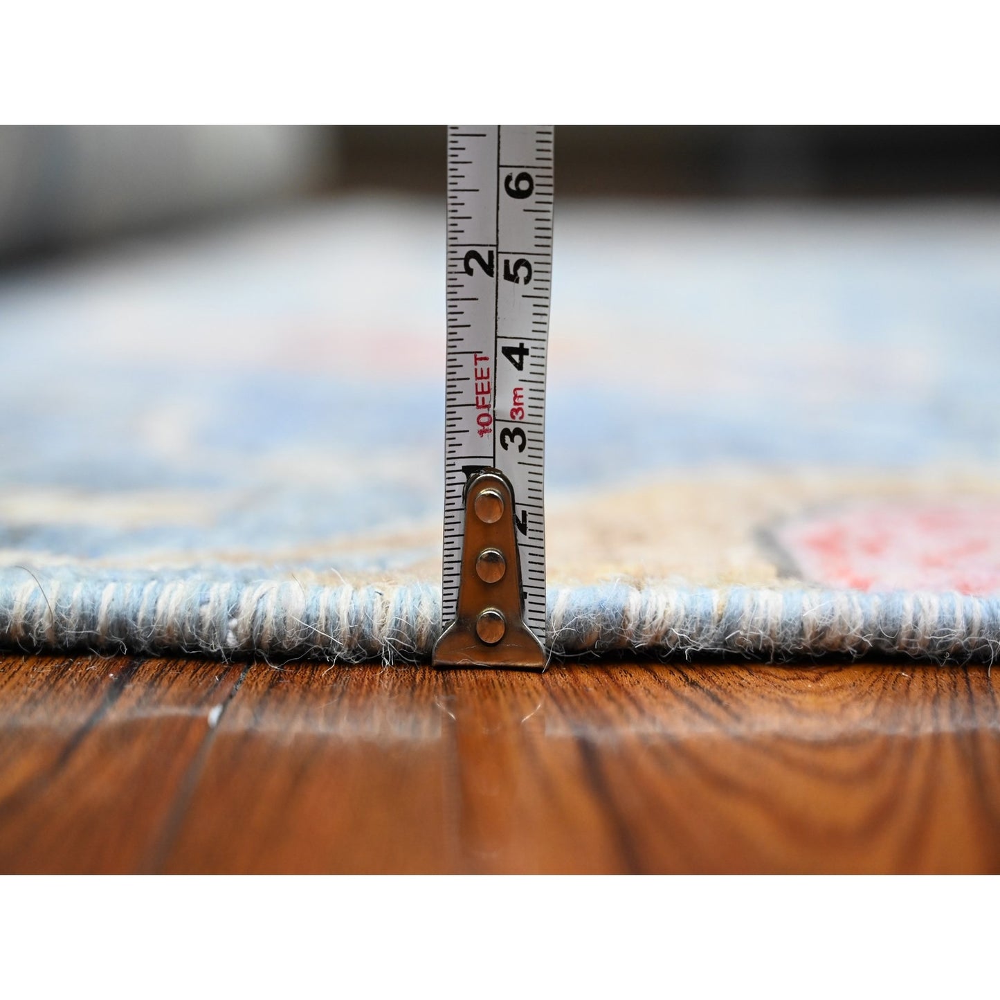 6'X11'10" Blue Birds Of Paradise Peshawar Hand Knotted Wide Runner Rug