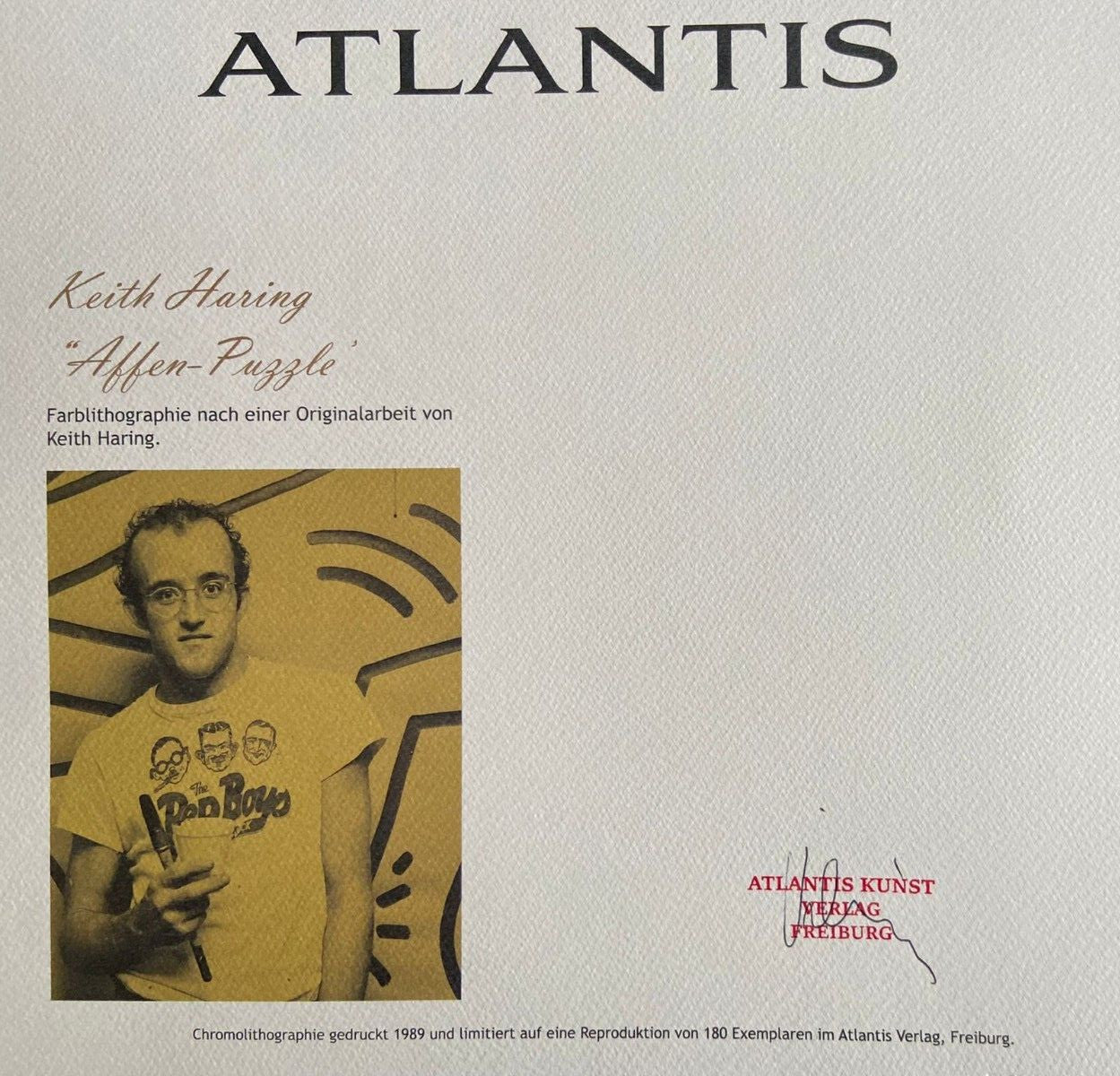 Keith Haring Lithograph Coa Signed In Pen Numbered In Pencil Stamp 180 Ese