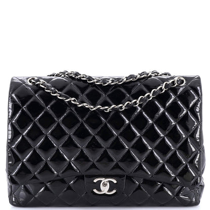 Chanel Classic Double Flap Bag Quilted Patent Maxi