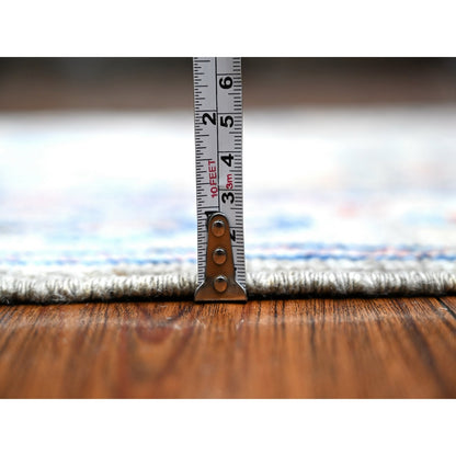 2'8"X11'9" Ash Gray Afghan Angora Oushak Wool Weft Runner Oriental Rug