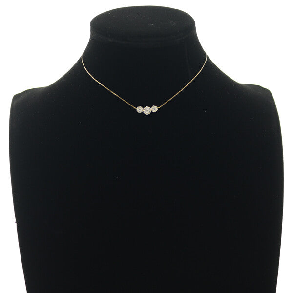 Diamond 0.50Ct Flower Necklace 18K 750 Yellow Gold