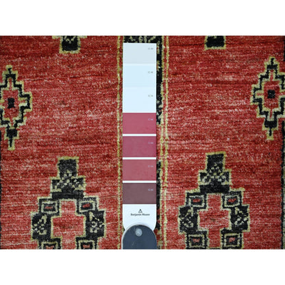 2'7"X11'2" Indian Red Peshawar With Berber Influence Runner Oriental Rug