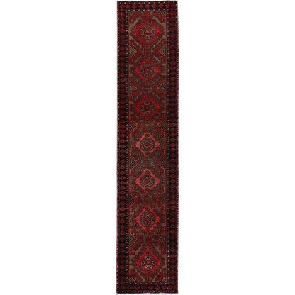 1'8"X7'5" Red Vintage Northwest Zoroastrian Hand Knotted Wool Runner Rug