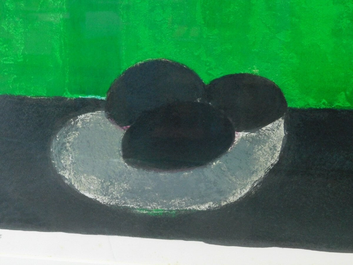 Bernard Cathelin Signed Original Lithograph Large Art Print Framed Avocado