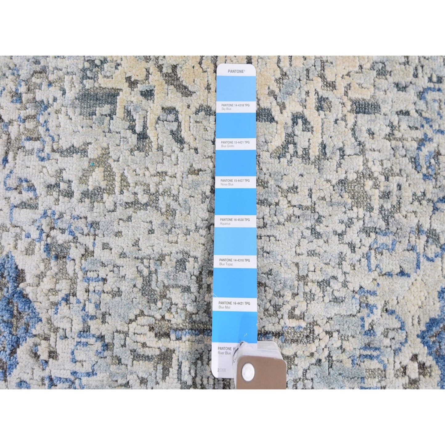 2'6"X6' Distressed Oushak Pure Silk - Text Wool Wide Runner Hand Made Rug