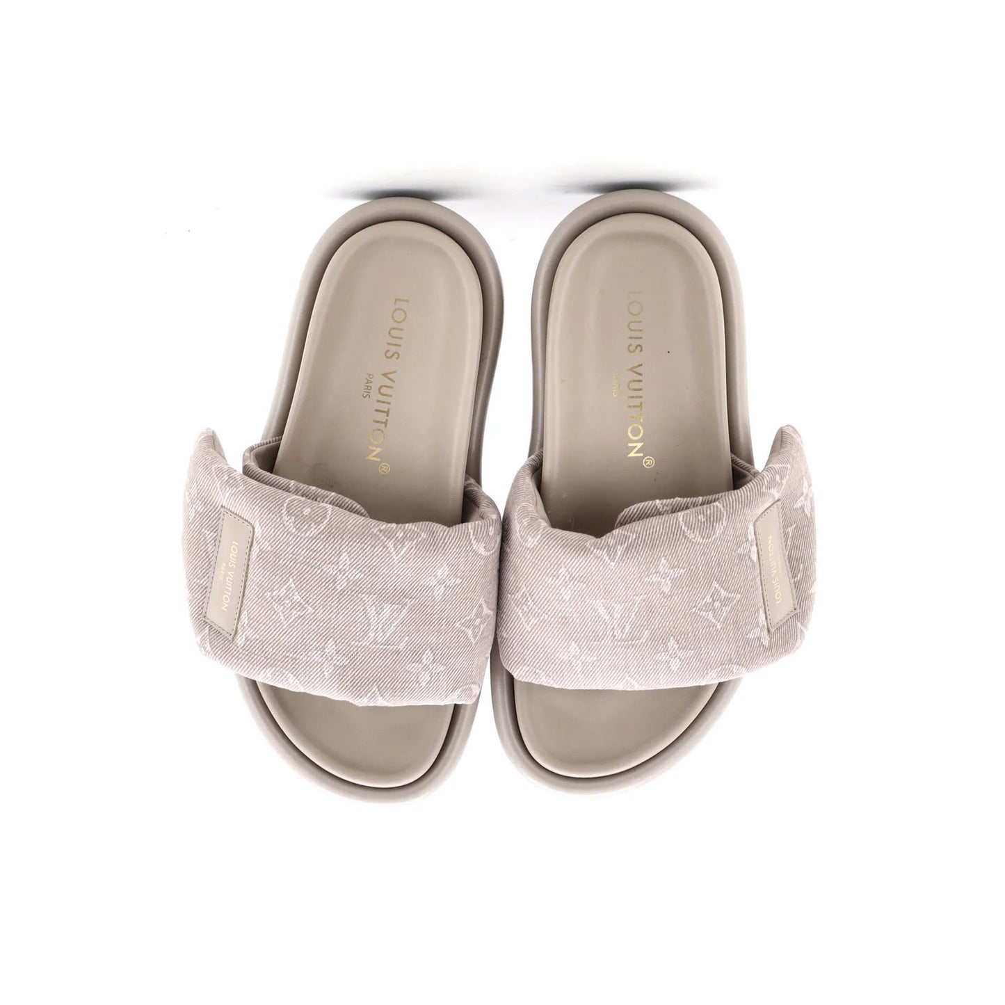 Louis Vuitton Women'S Pool Pillow Comfort Mule Sandals Monogram Denim