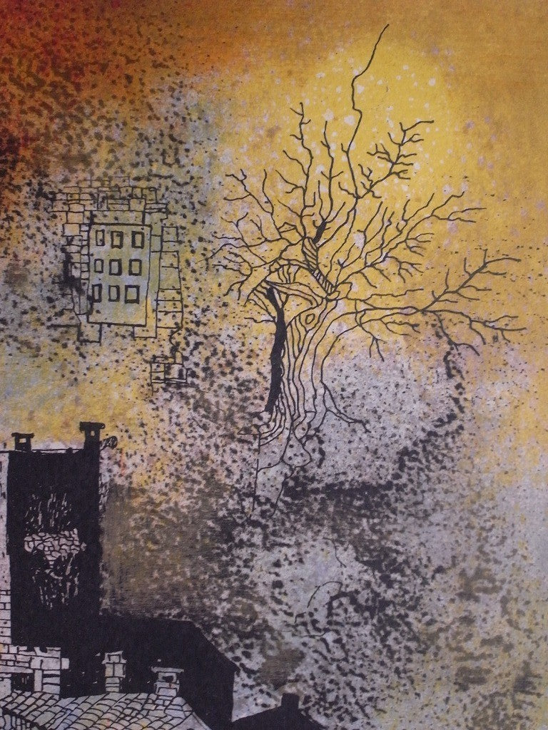 Arturo Luz "Abstract Houses" Hand Signed Ea Lithograph Framed Philippine Artist