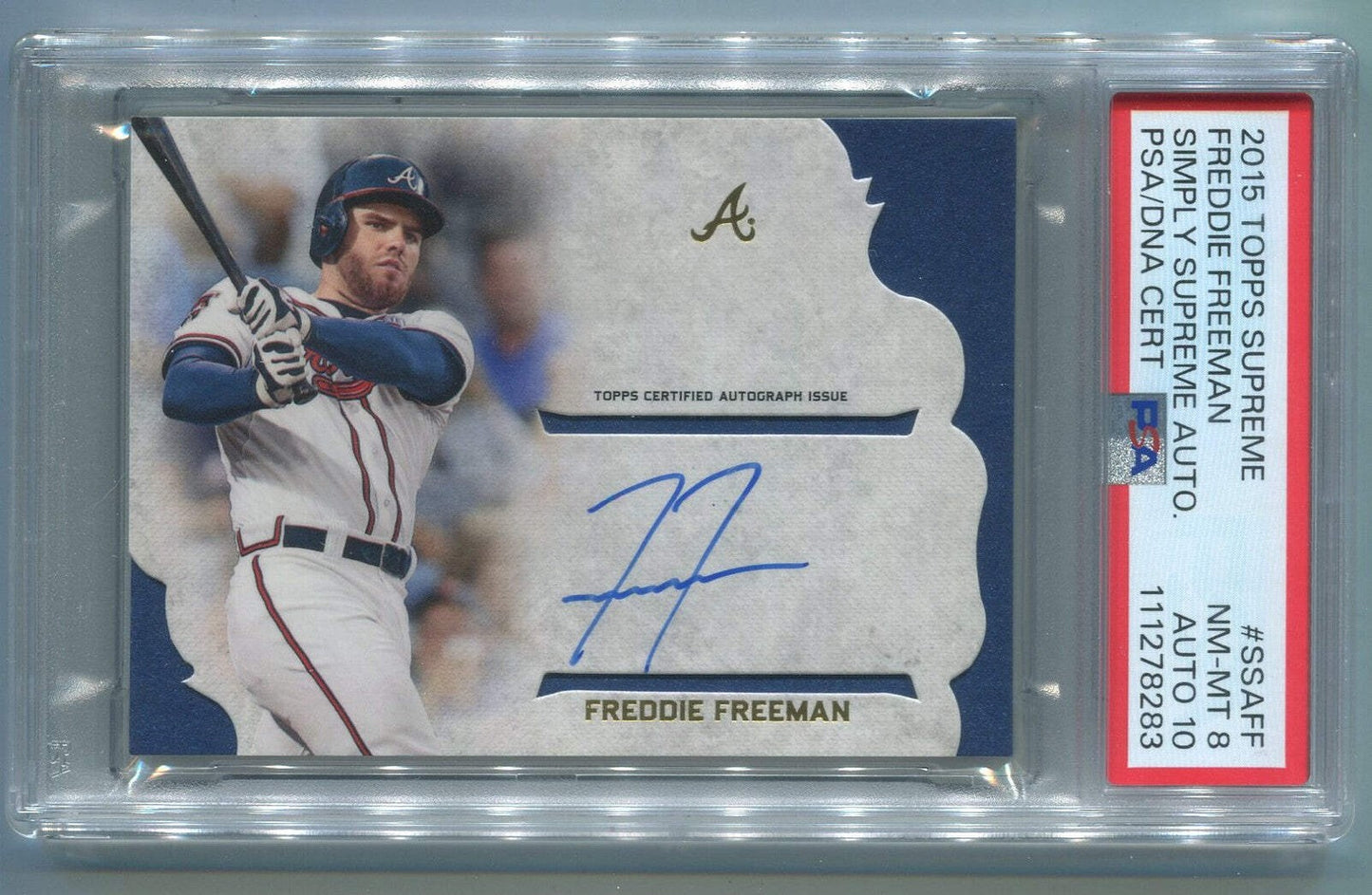 Freddie Freeman 2015 Topps Supreme Simply Supreme Autographed Card #Ssa-Ff Psa G