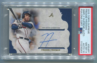 Freddie Freeman 2015 Topps Supreme Simply Supreme Autographed Card #Ssa-Ff Psa G