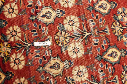 Semi-Antique Handmade Oriental Rug Red Carpet