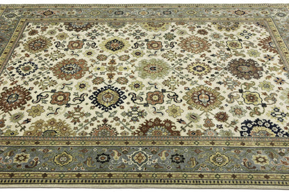 Wool Oriental Rug Geometric Style Carpet Farmho