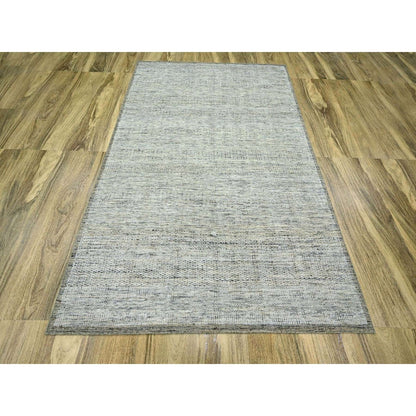 6'1"X9' Brown Pure Wool Rug Hand Knotted Oxidized Grass Design Oriental