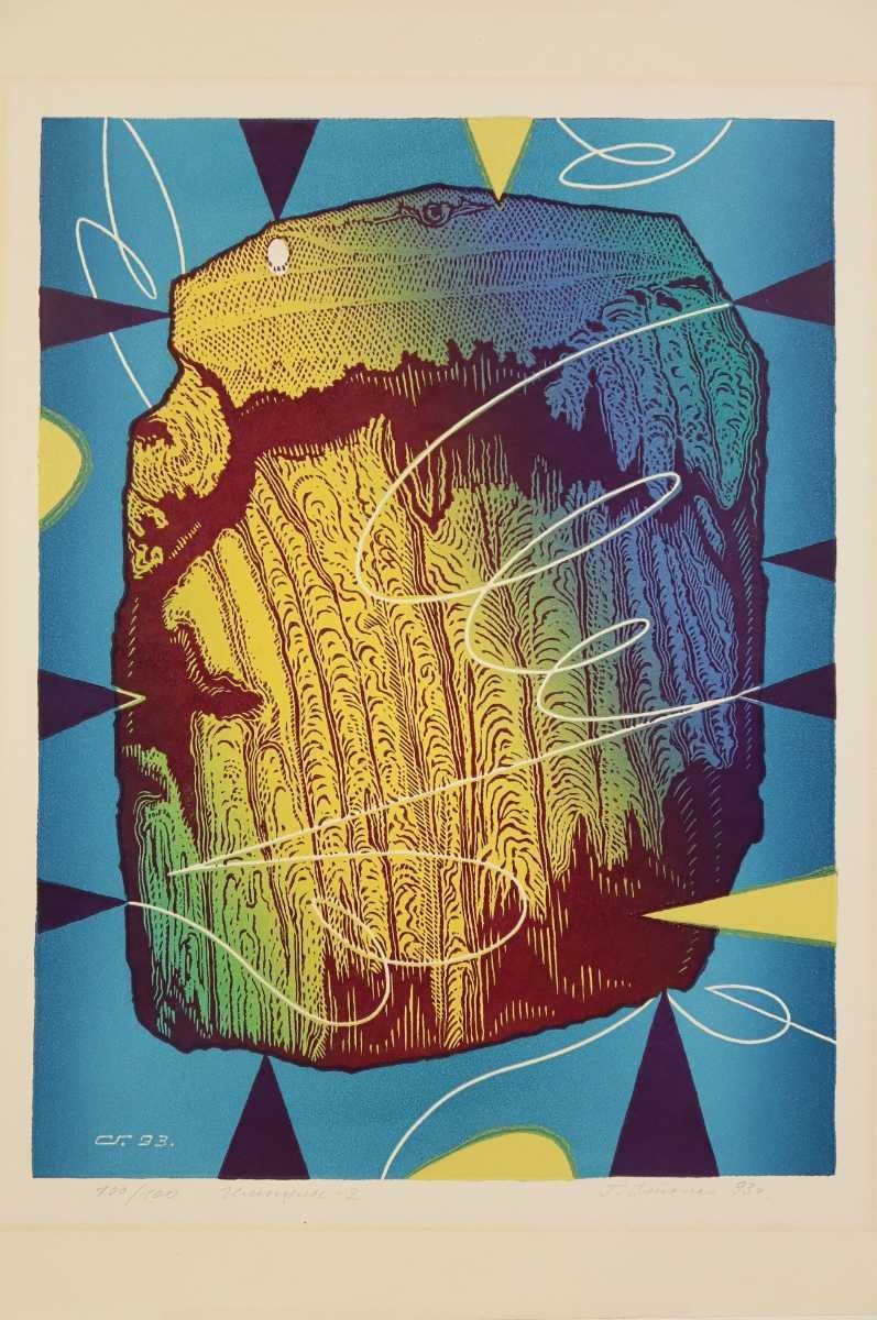 Heinrich Tadeushevich Stopa Impulse 2 1993 Original Lithograph  Signed Soviet