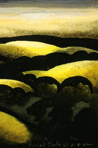 Rare Eyvind Earle Original Painting Oil On Panel "Golden Meadows"  Hand Signed