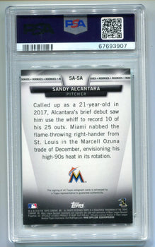 Sandy Alcantara 2018 Topps Salute Marlins #Sa /25 (Psa) Auth/Auto 9 Card
