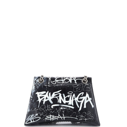 Balenciaga Graffiti Crush Chain Flap Bag Leather Medium
