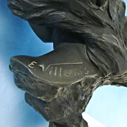 Emmanuel Villanis Mignon 1896 Salon Art Nouveau Bronze Bust Woman French Artist