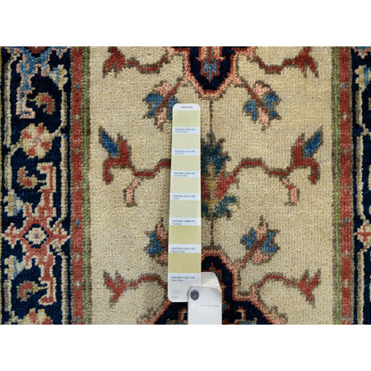 2'5"X19'9" Ivory Hand Knotted Heris Revival Pliable Wool Xl Runner Rug
