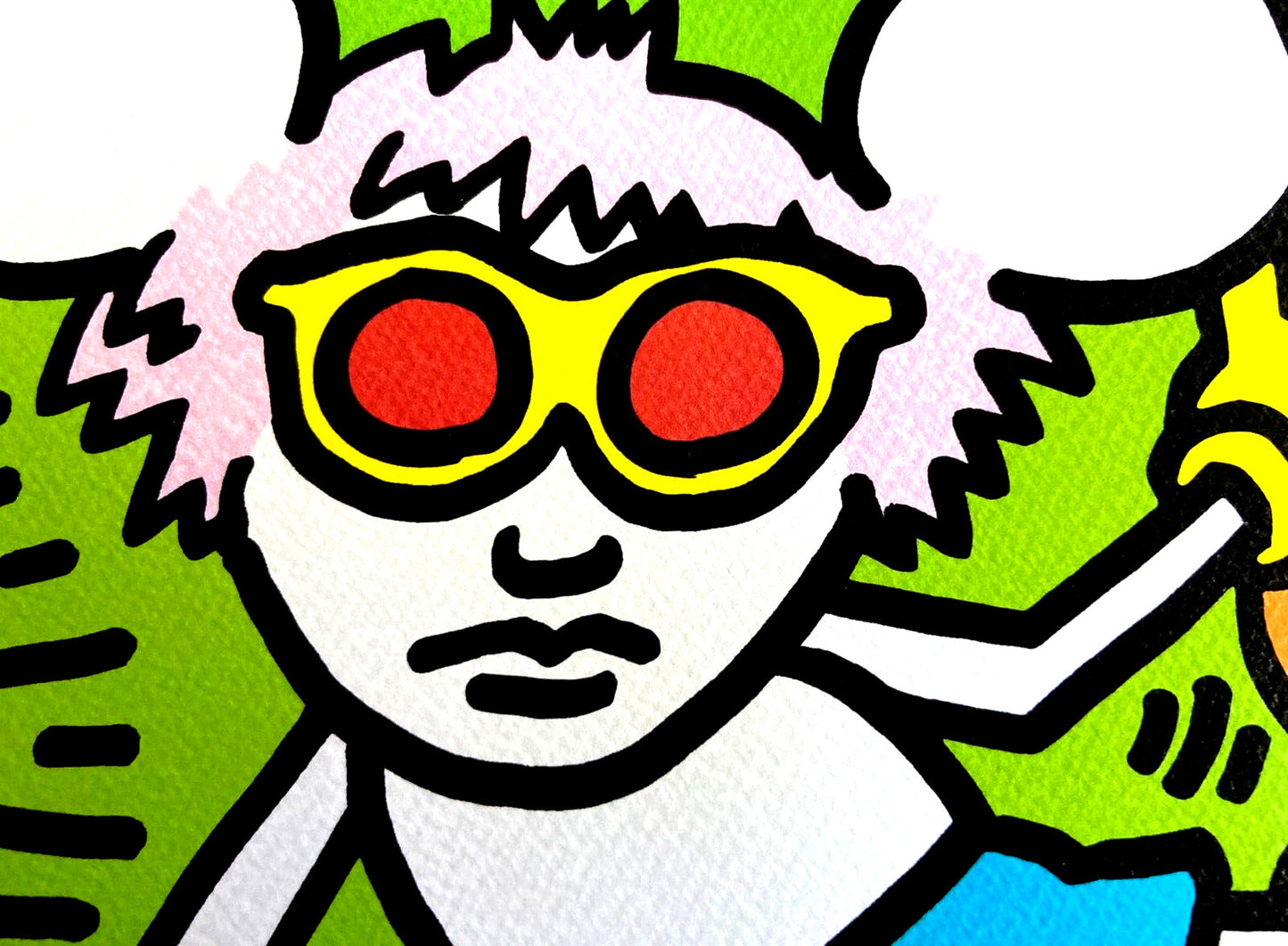 Keith Haring Lithograph 'Andy Mouse' Coa Signature Stamp