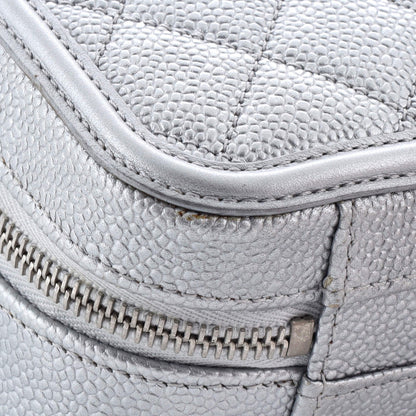 Chanel Filigree Vanity Case Quilted Metallic Caviar Medium