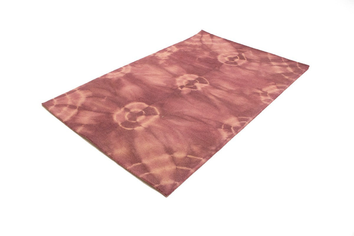 5x8 Hand-Tufted Deep Blush Tie-Dye Rug for Modern Girls Room