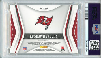 Ke'Shawn Vaughn Autographed 2020 Panini Certified Orange Rookie Patch Card #236