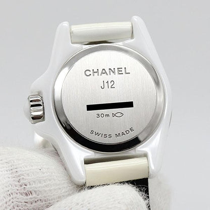 Chanel J12 Xs Diamond / H4664 White Ceramic Enamel Leather Quartz
