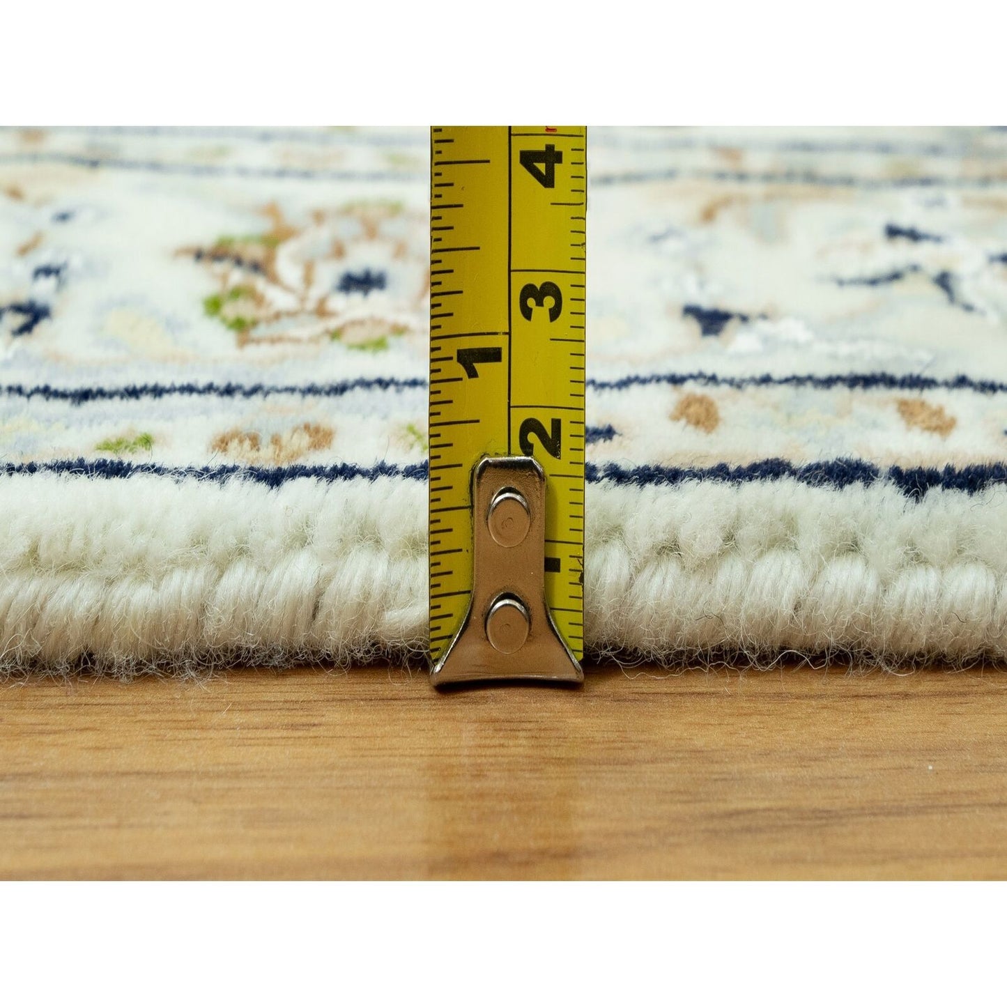 2'8"X12'1" Ivory Nain Hand Knotted 100% Wool 250 Kpsi Runner Oriental Rug