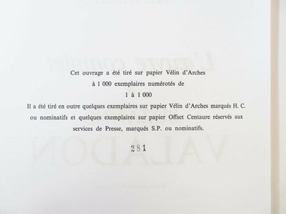 Suzanne Valadon - Catalog Raisonn 1971 Paris French Numbered Rare Art Book