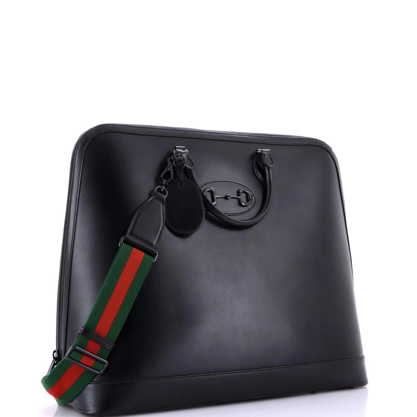 Large Gucci Horsebit 1955 Web Duffle Bag Leather