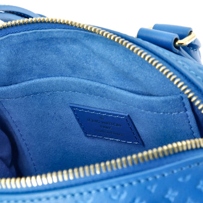 Louis Vuitton Speedy Bandouliere Bag Nanogram Embossed Leather 20