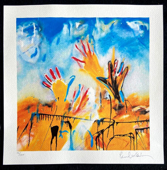 Paul Mccartney Lithograph Coa Signature And Stamp (Bob Dylan Yoko Ono)